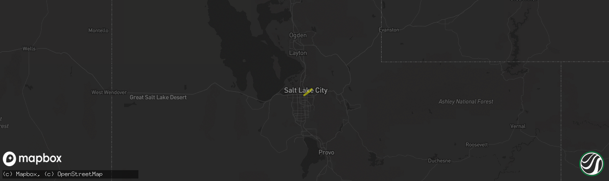 Hail map in Salt Lake City, UT on April 18, 2023
