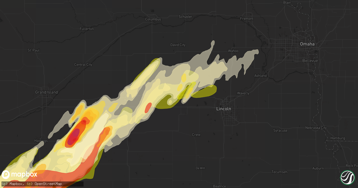 Hail map in Seward, NE on April 18, 2023
