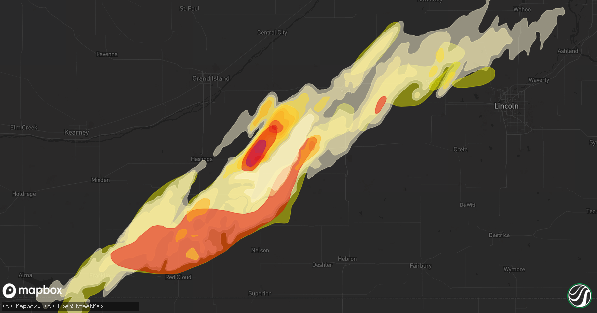 Hail map in Sutton, NE on April 18, 2023