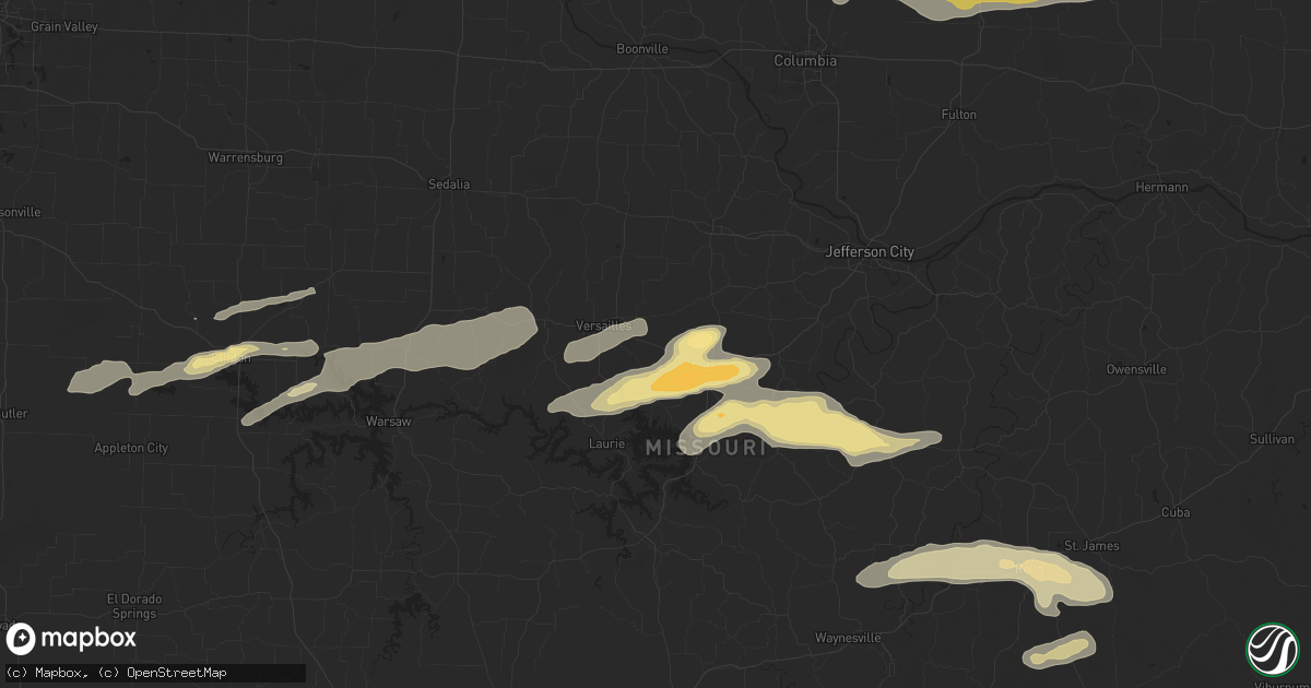 Hail map in Barnett, MO on April 18, 2024