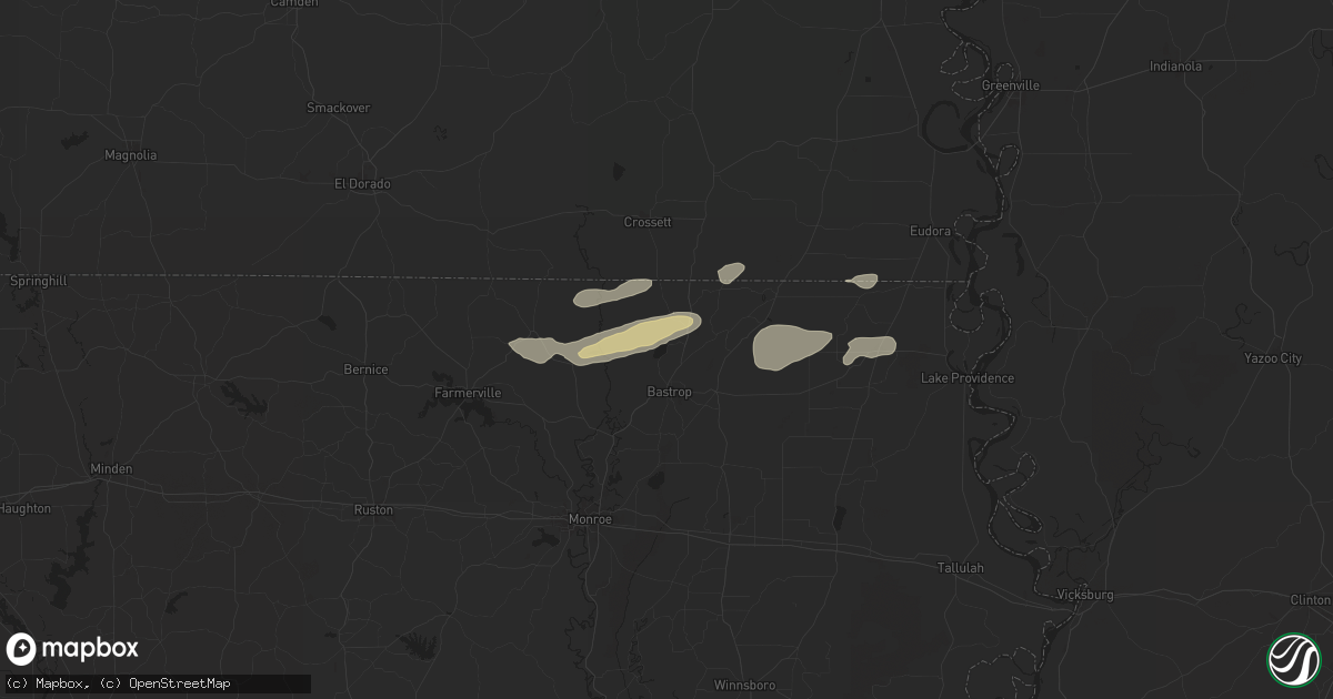 Hail map in Bastrop, LA on April 18, 2024