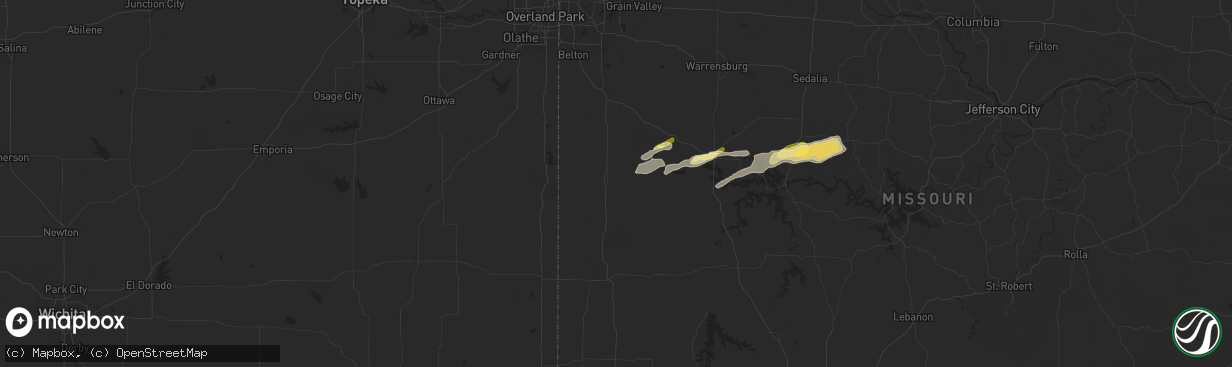 Hail map in Butler, MO on April 18, 2024