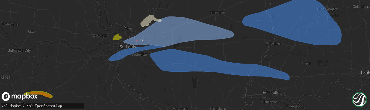 Hail map in Centralia, IL on April 18, 2024