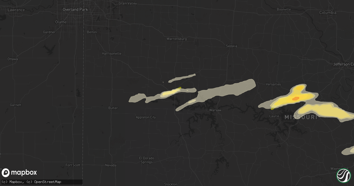 Hail map in Clinton, MO on April 18, 2024