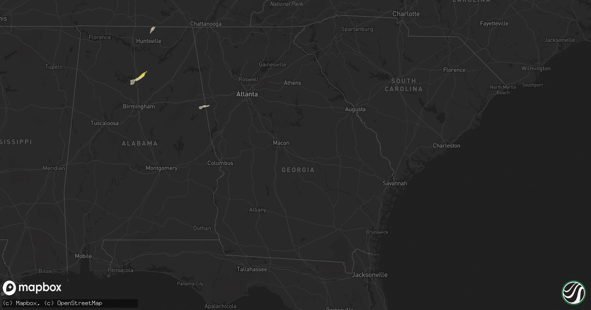 Hail map in Georgia on April 18, 2024