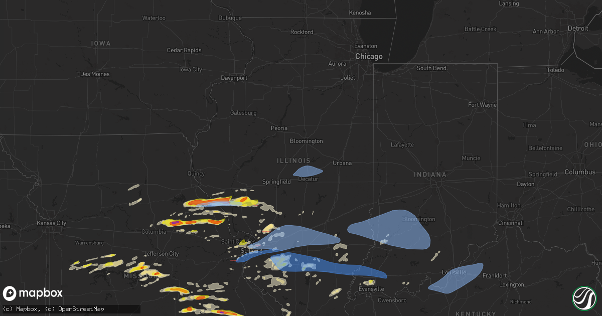 Hail map in Illinois on April 18, 2024