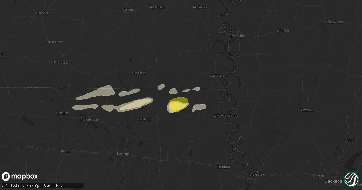 Hail map in Jones, LA on April 18, 2024