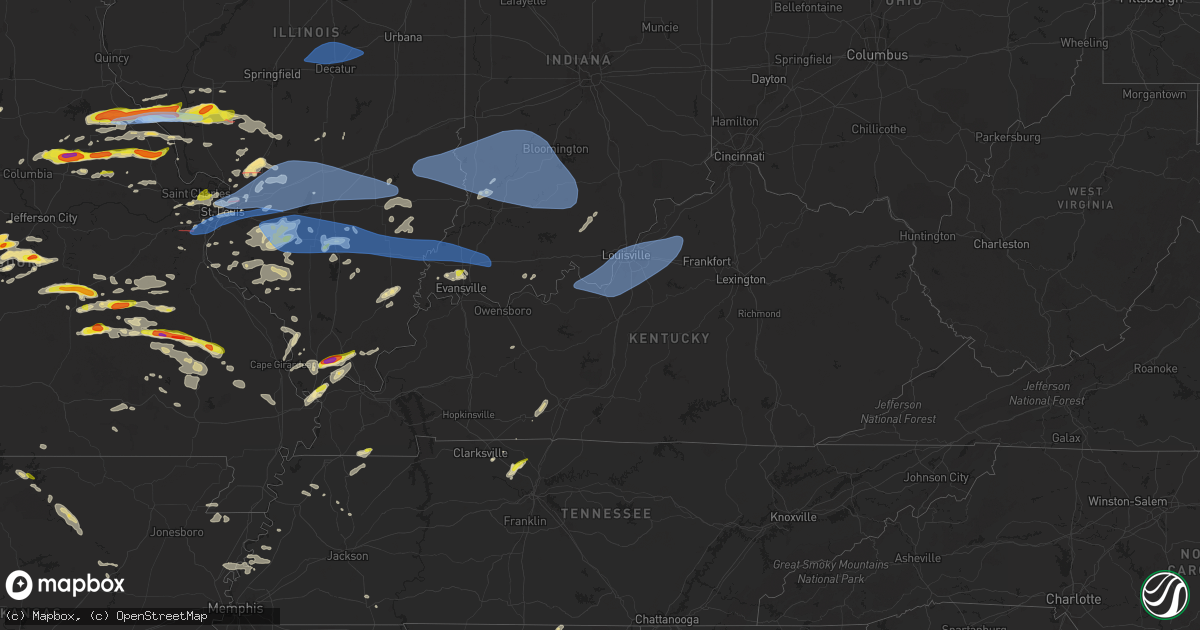 Hail map in Kentucky on April 18, 2024