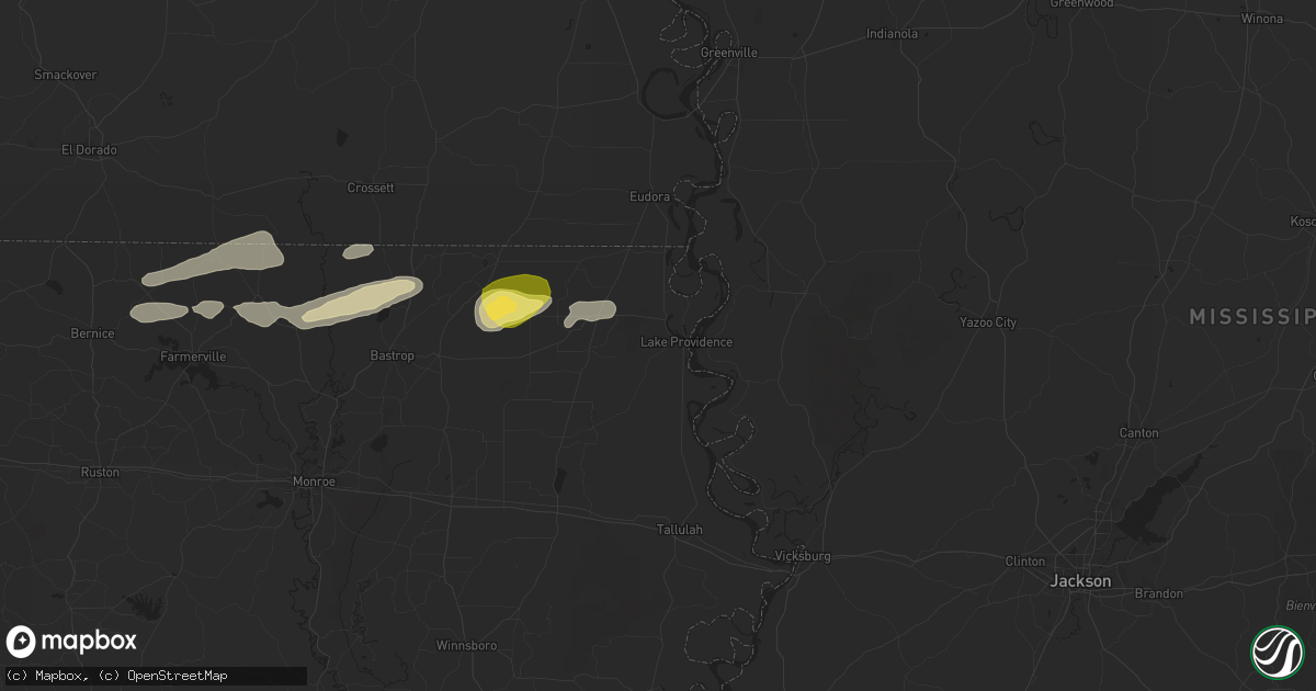 Hail map in Lake Providence, LA on April 18, 2024