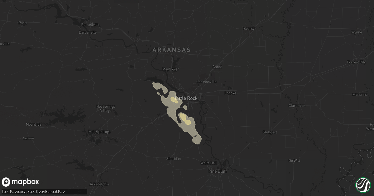 Hail map in Little Rock, AR on April 18, 2024