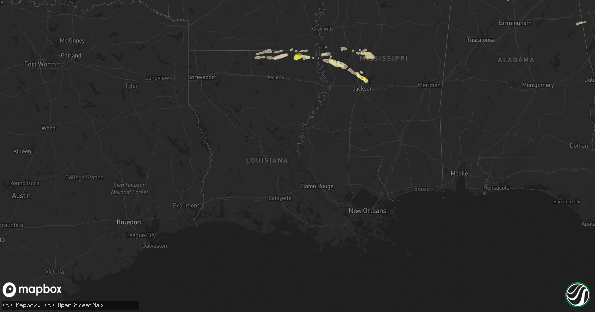 Hail map in Louisiana on April 18, 2024