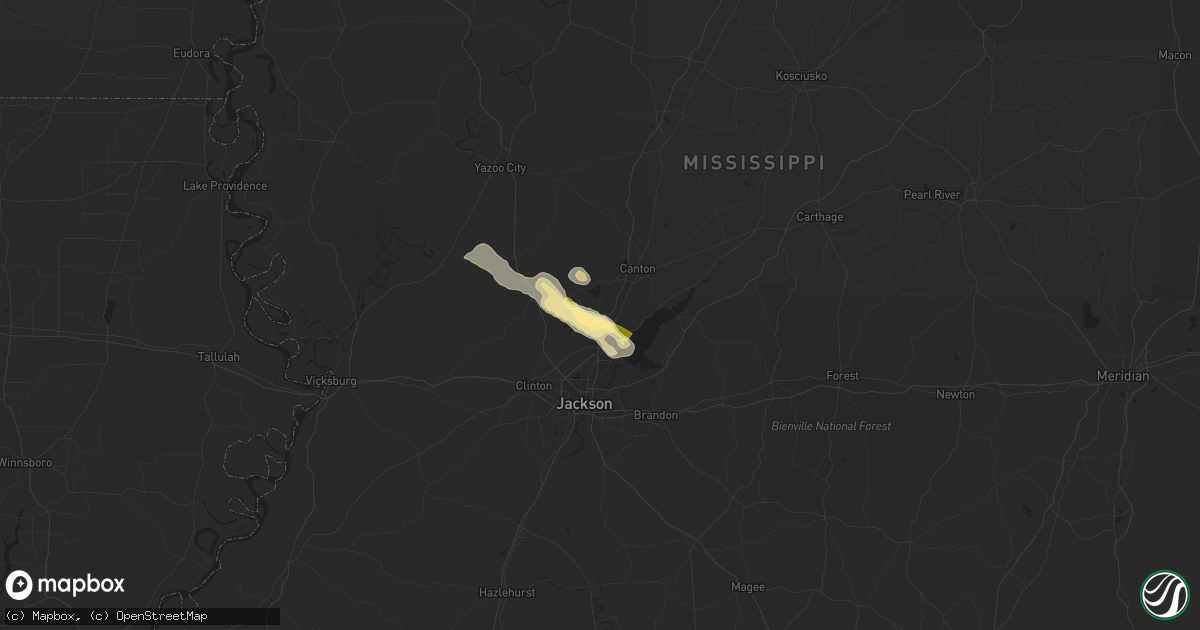 Hail map in Madison, MS on April 18, 2024