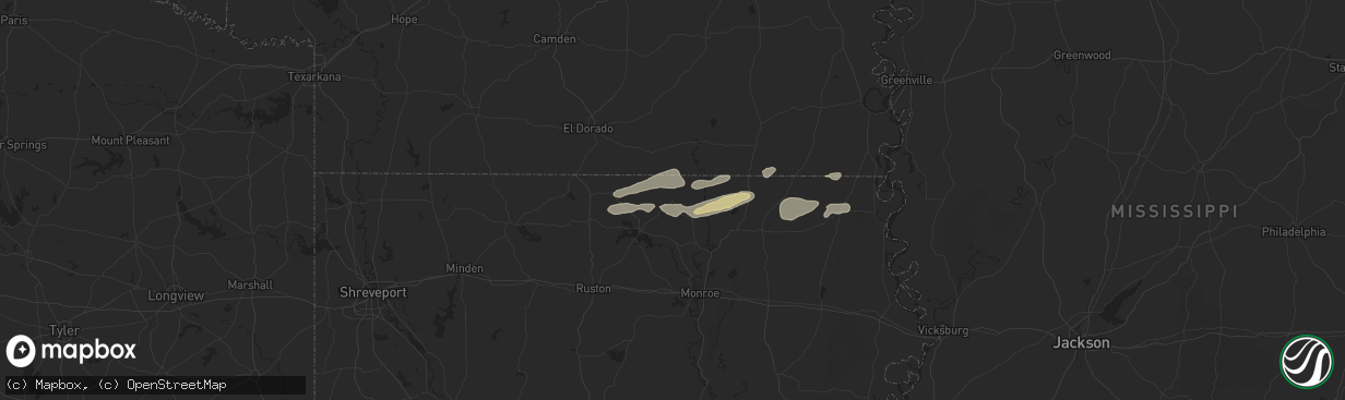 Hail map in Marion, LA on April 18, 2024