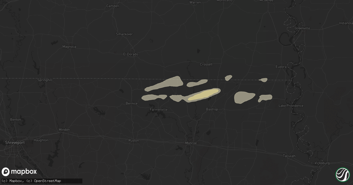 Hail map in Marion, LA on April 18, 2024