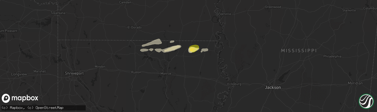 Hail map in Mer Rouge, LA on April 18, 2024