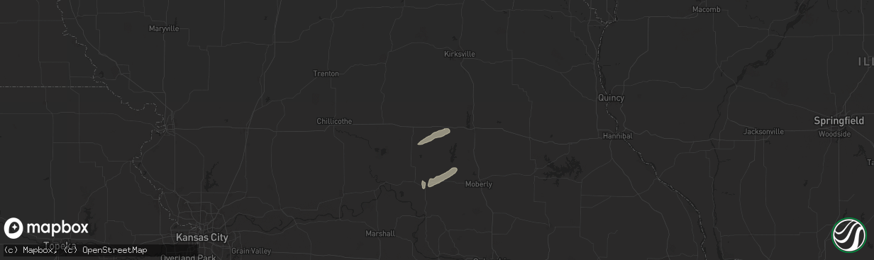 Hail map in New Cambria, MO on April 18, 2024