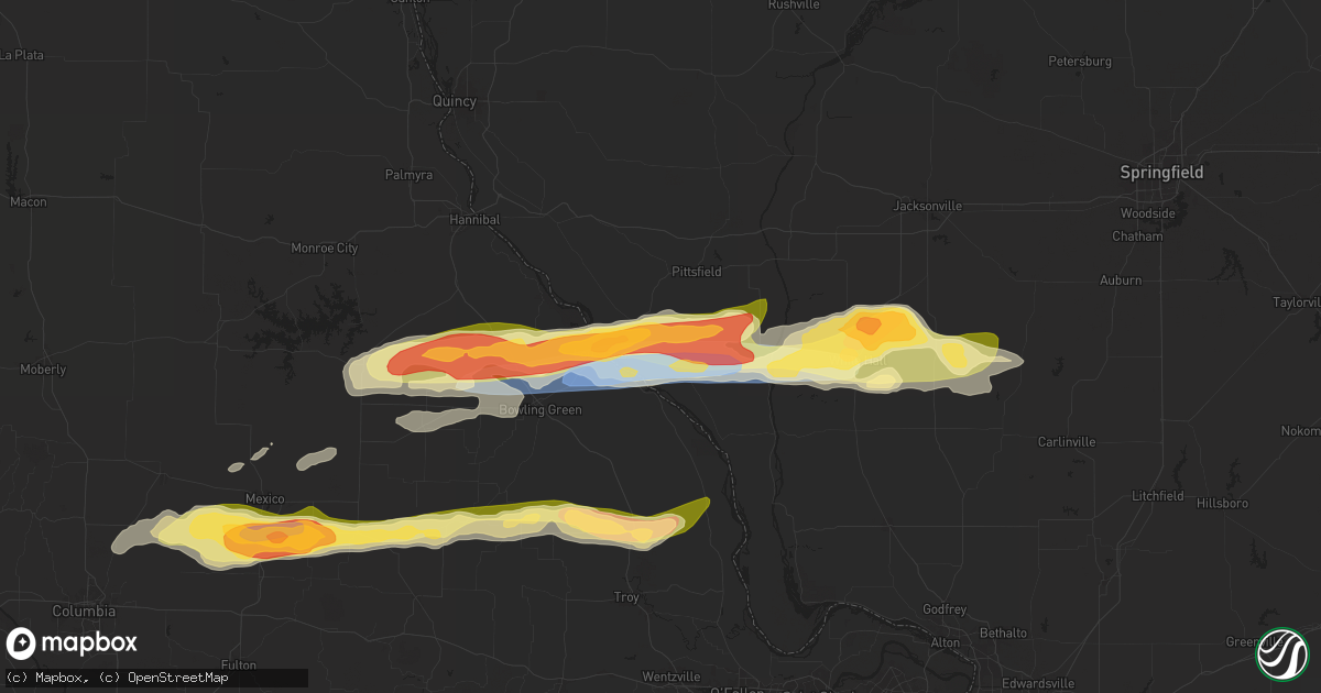 Hail map in Pleasant Hill, IL on April 18, 2024
