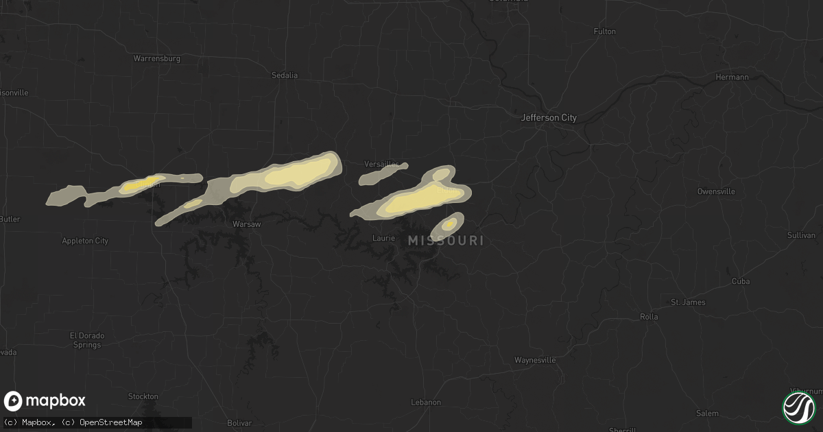 Hail map in Rocky Mount, MO on April 18, 2024