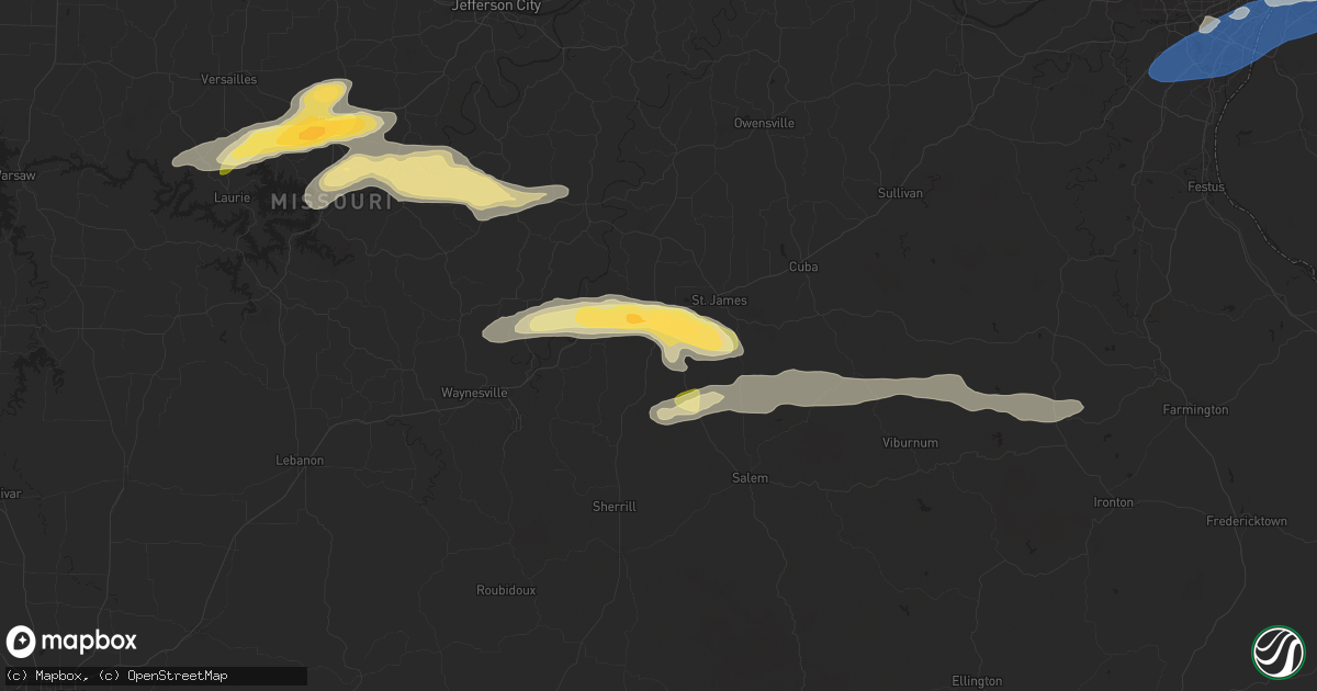 Hail map in Rolla, MO on April 18, 2024