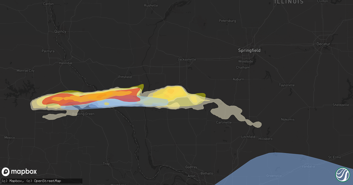 Hail map in Roodhouse, IL on April 18, 2024
