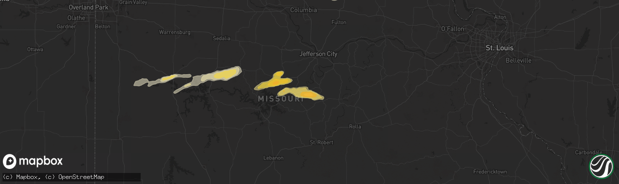 Hail map in Saint Elizabeth, MO on April 18, 2024