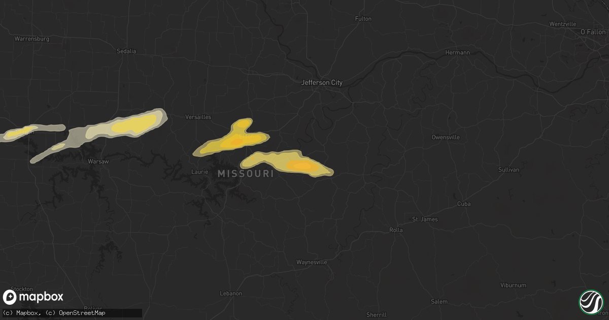 Hail map in Saint Elizabeth, MO on April 18, 2024
