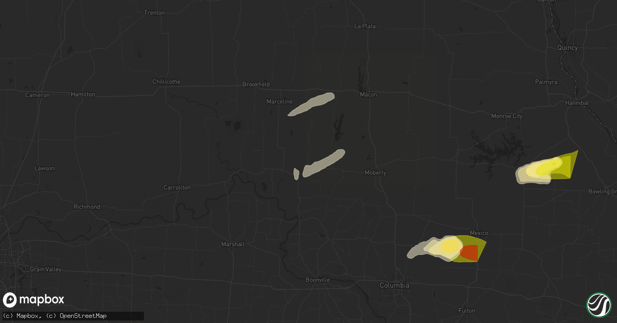 Hail map in Salisbury, MO on April 18, 2024