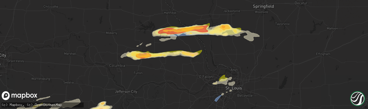 Hail map in Silex, MO on April 18, 2024