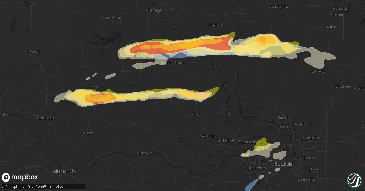 Hail map in Silex, MO on April 18, 2024