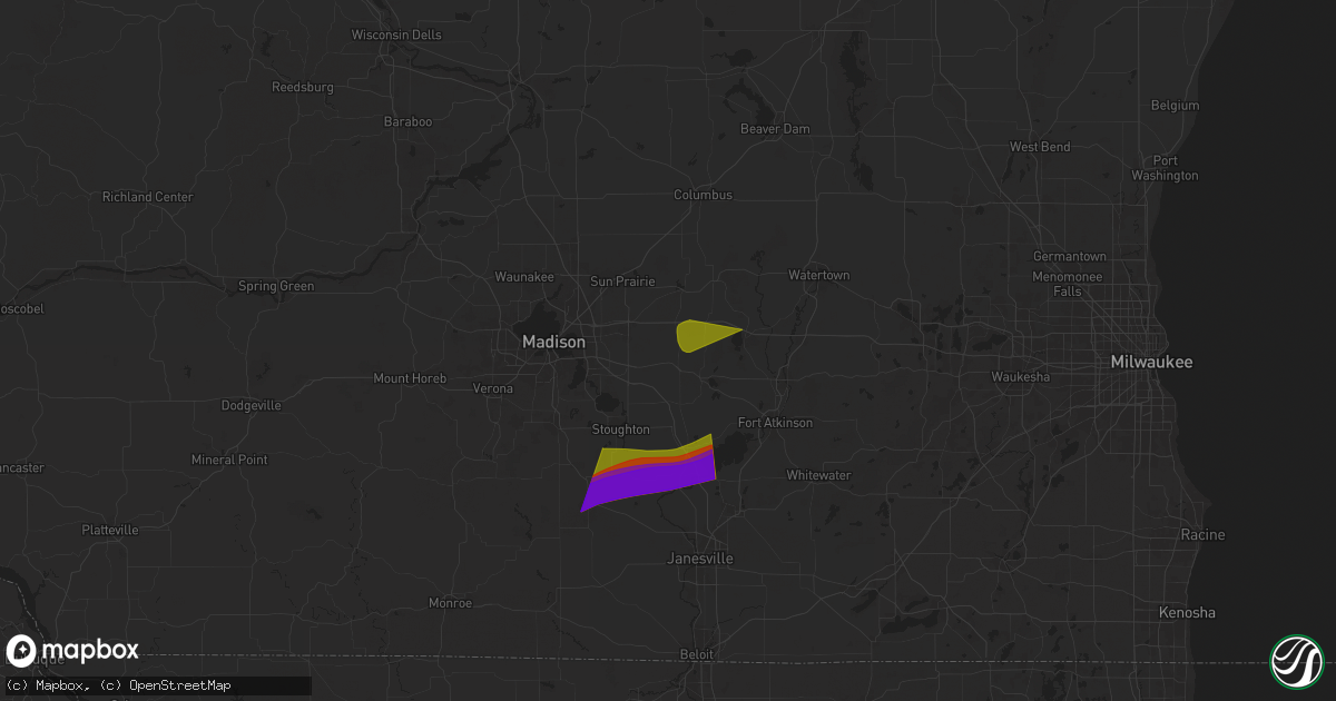 Hail map in Deerfield, WI on April 18, 2025
