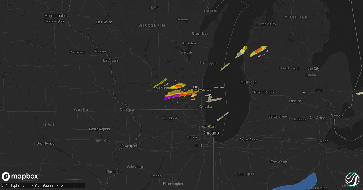 Hail map on April 18, 2025