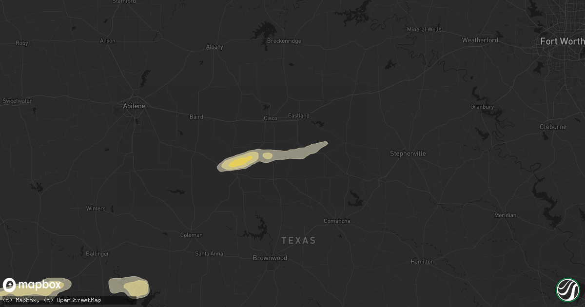 Hail map in Carbon, TX on April 18, 2026
