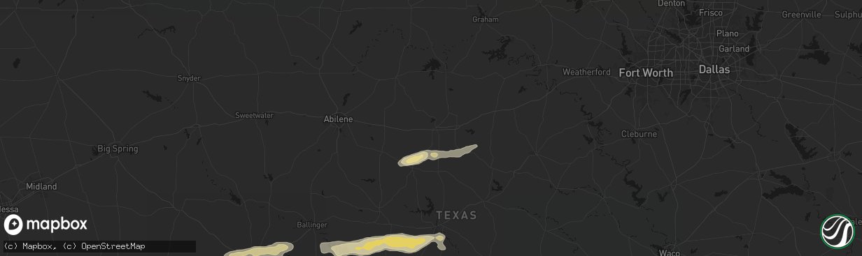 Hail map in Cisco, TX on April 18, 2026