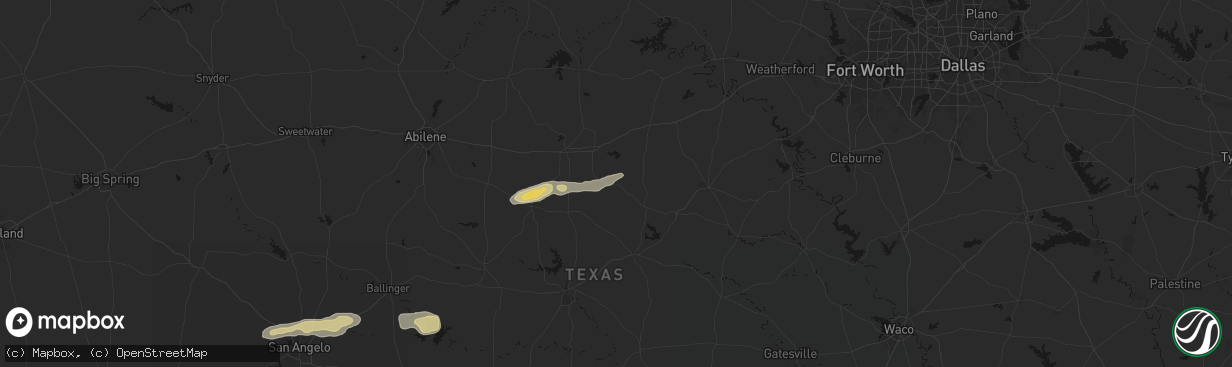 Hail map in Gorman, TX on April 18, 2026