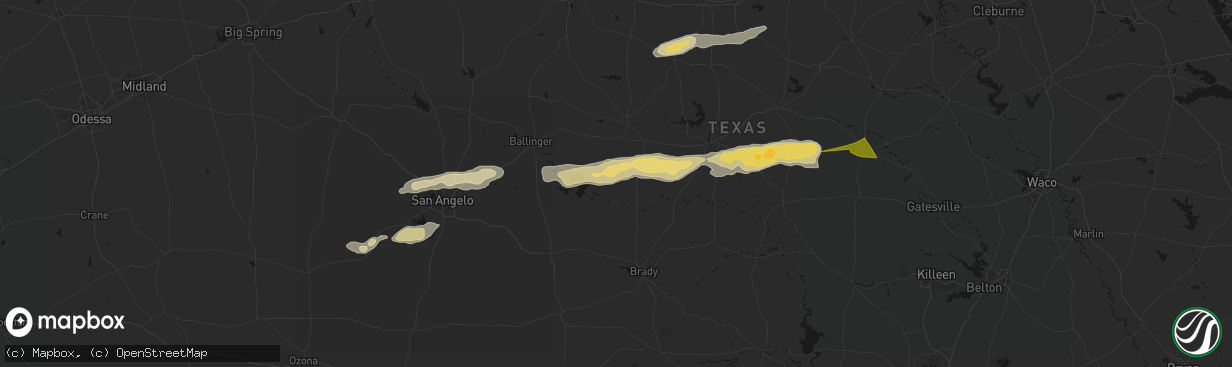 Hail map in Gouldbusk, TX on April 18, 2026