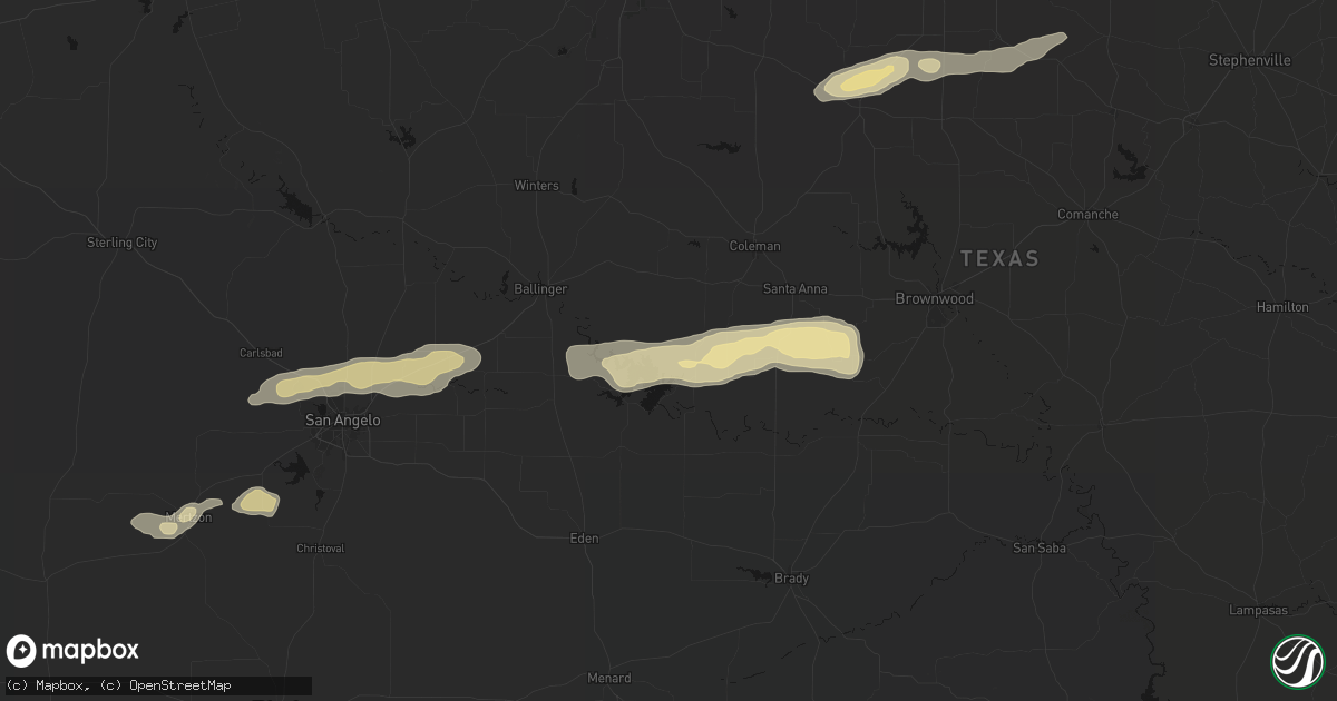 Hail map in Voss, TX on April 18, 2026
