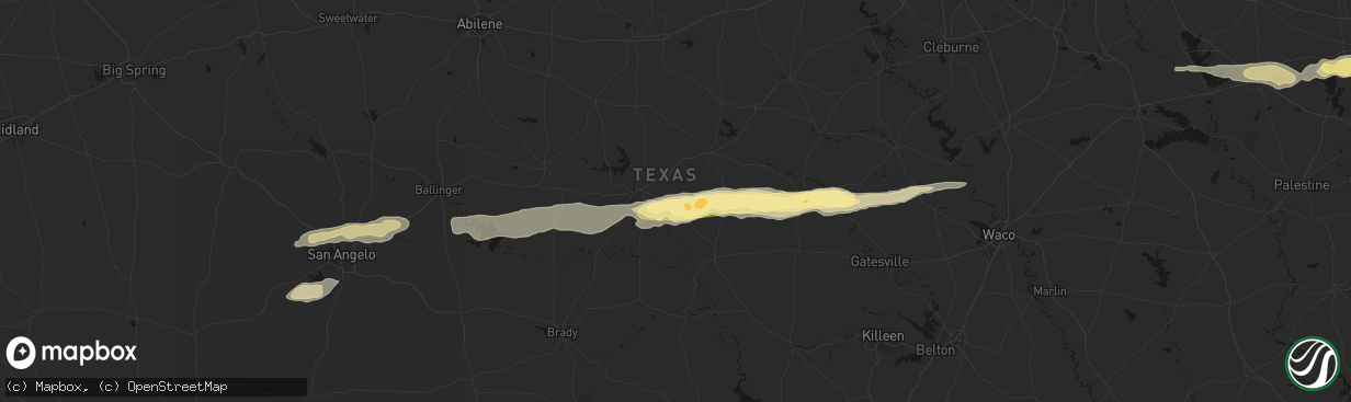 Hail map in Zephyr, TX on April 18, 2026