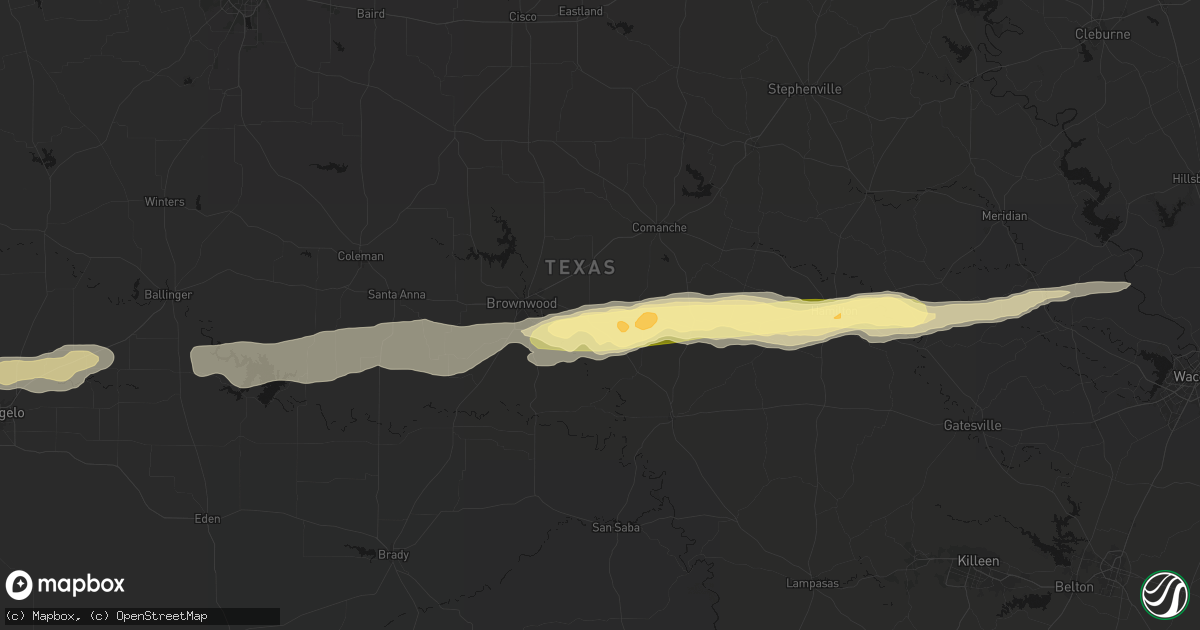 Hail map in Zephyr, TX on April 18, 2026