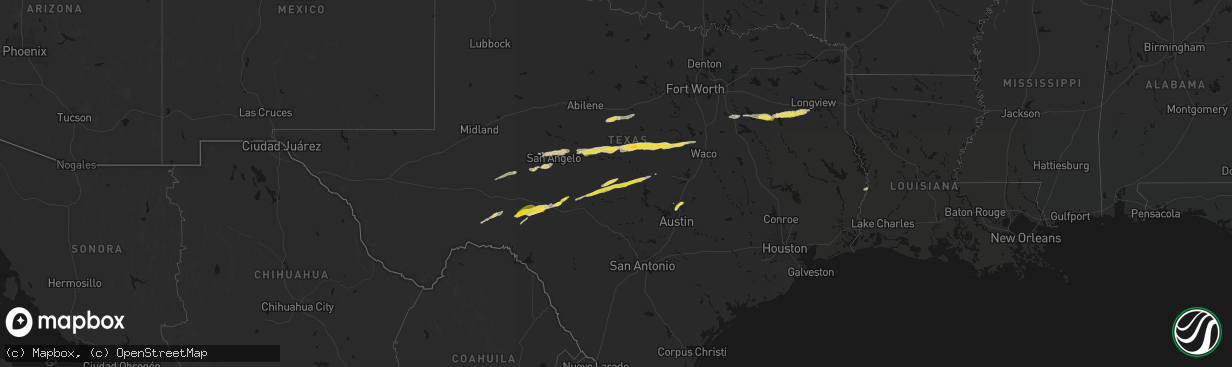Hail map on April 18, 2026