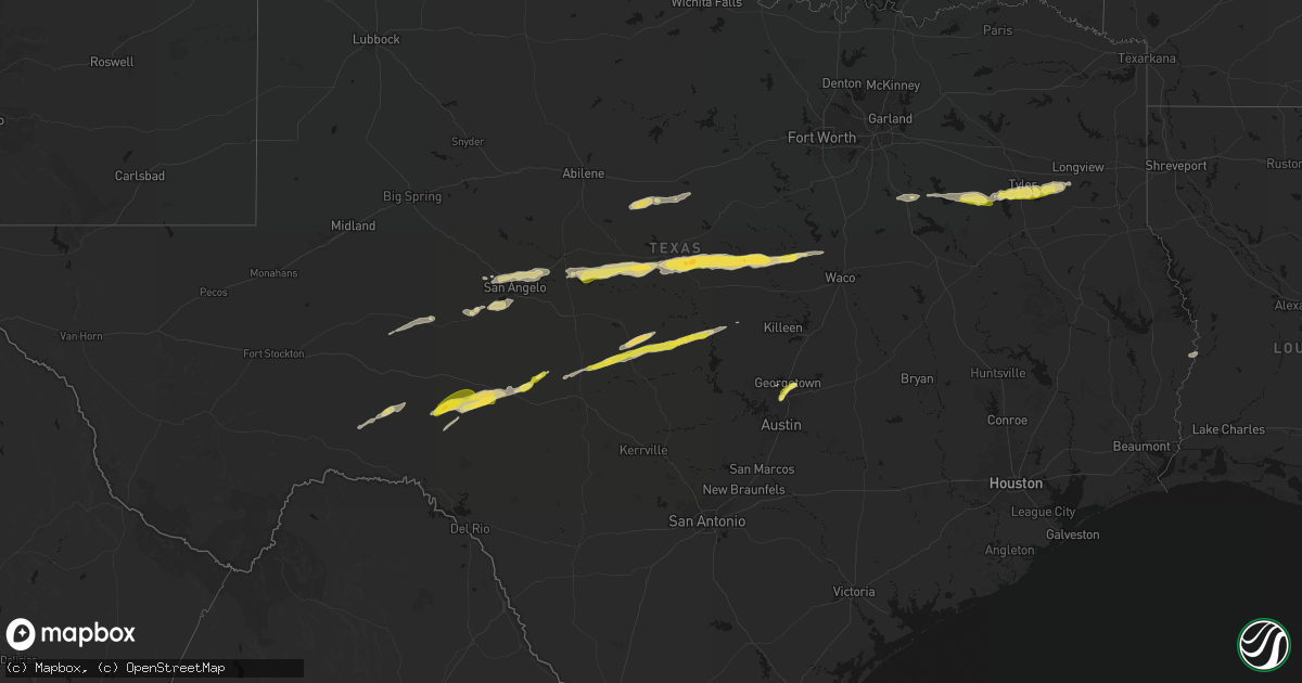 Hail map on April 18, 2026