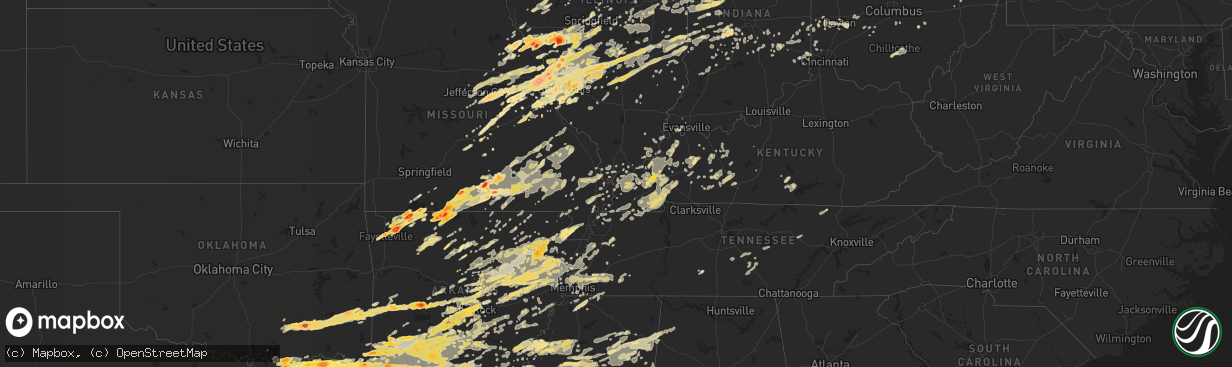 Hail map in Arkansas on April 19, 2011