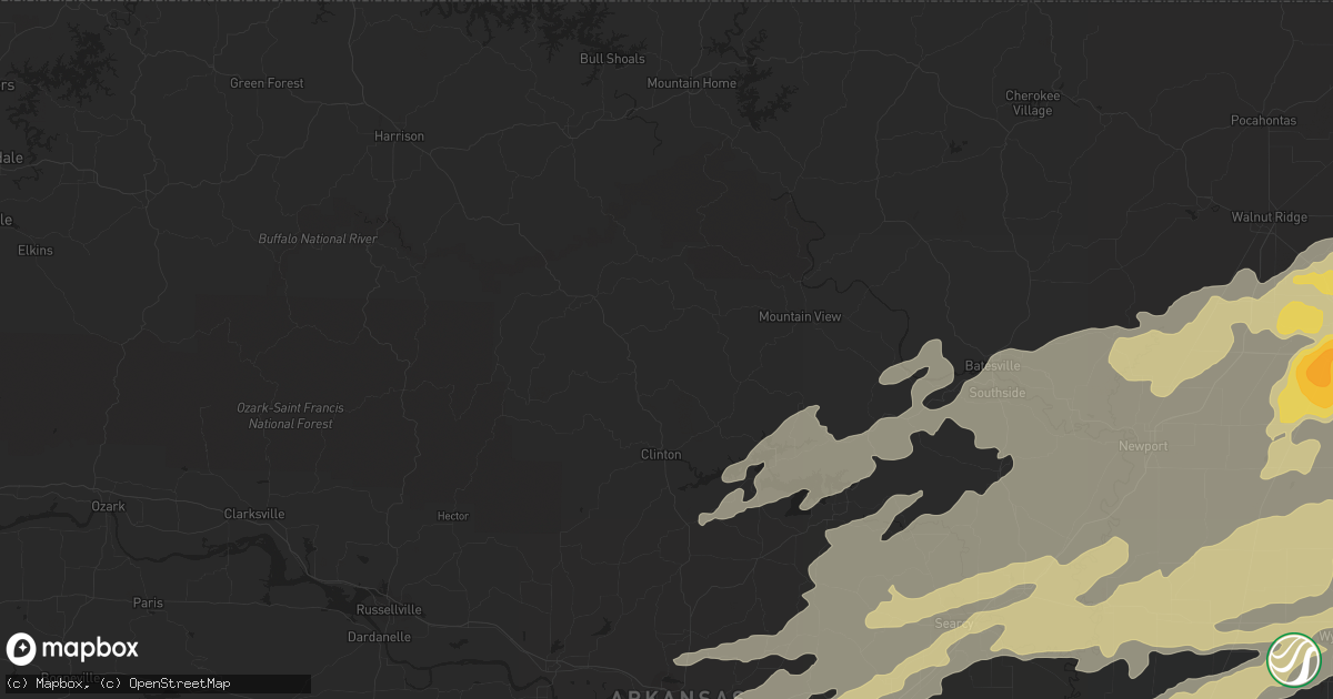 Hail map in Arlington, TX on April 19, 2011