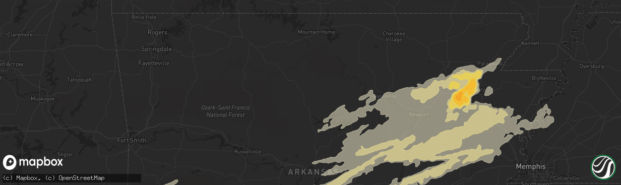 Hail map in Florissant, MO on April 19, 2011