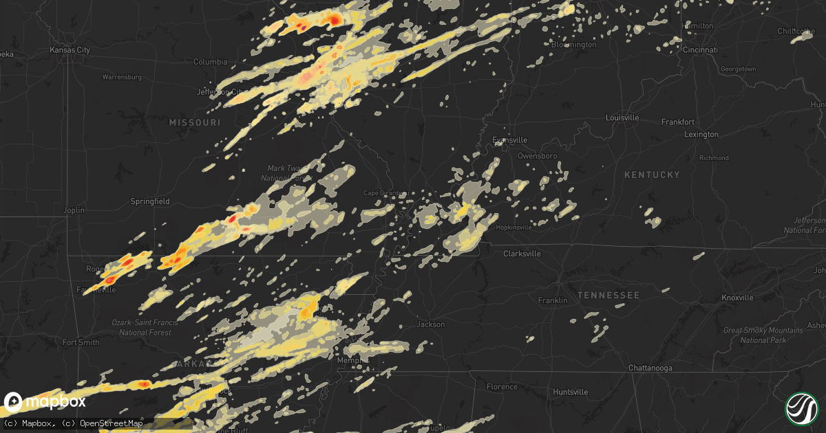 Hail map in Mississippi on April 19, 2011