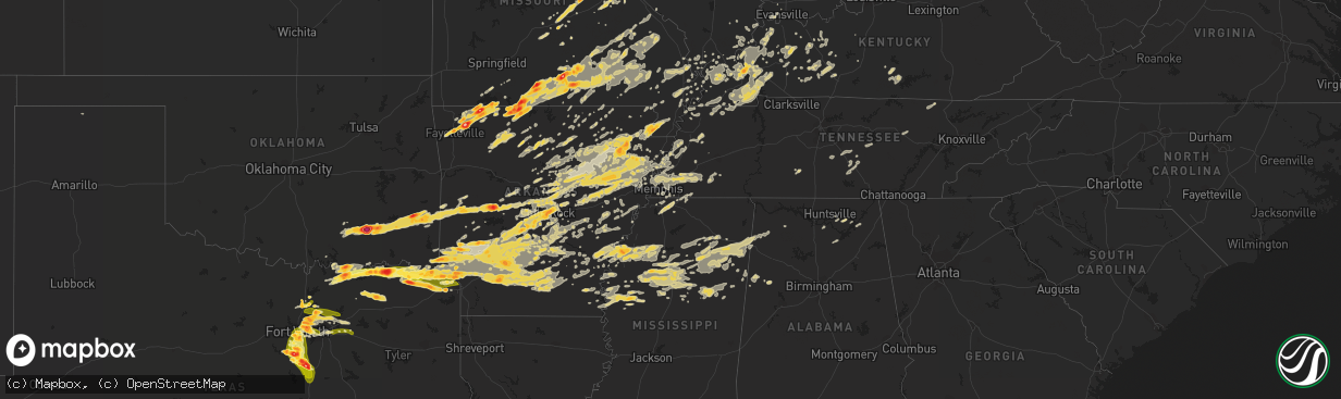 Hail map on April 19, 2011