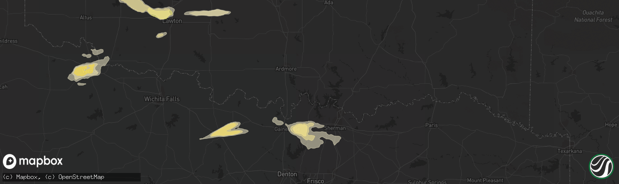 Hail map in Chickasha, OK on April 19, 2012