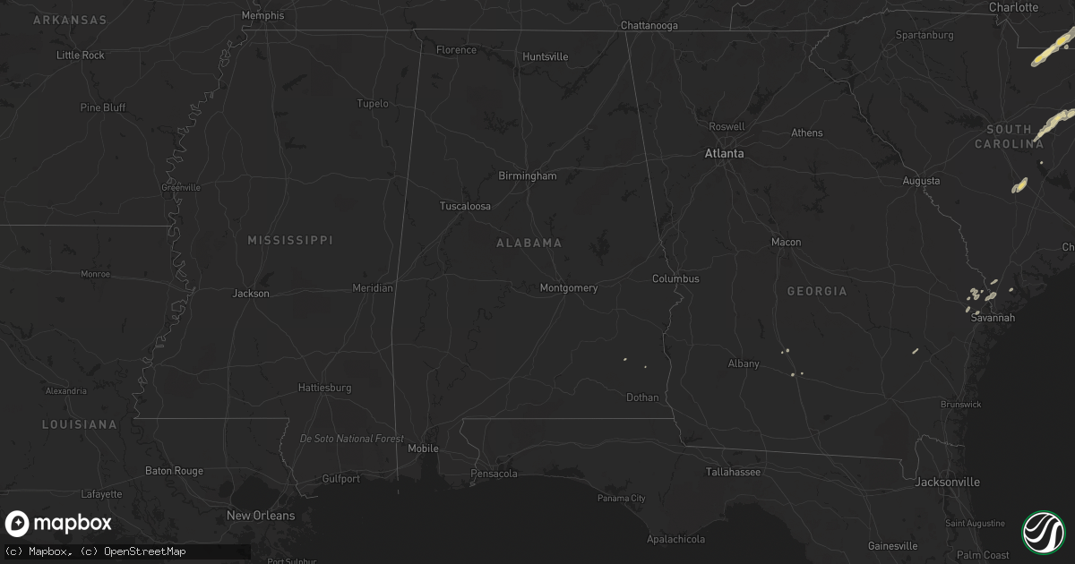 Hail map in Alabama on April 19, 2013
