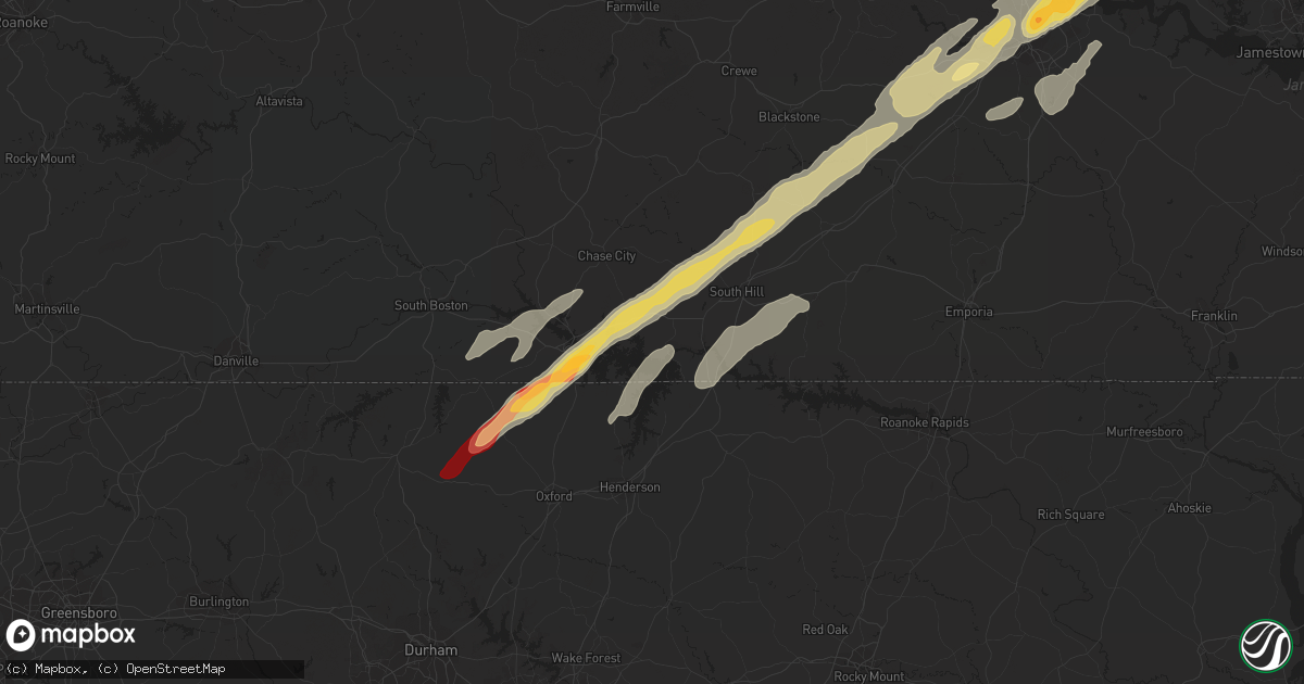 Hail map in Boydton, VA on April 19, 2013