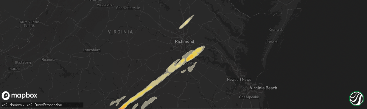 Hail map in Chester, VA on April 19, 2013