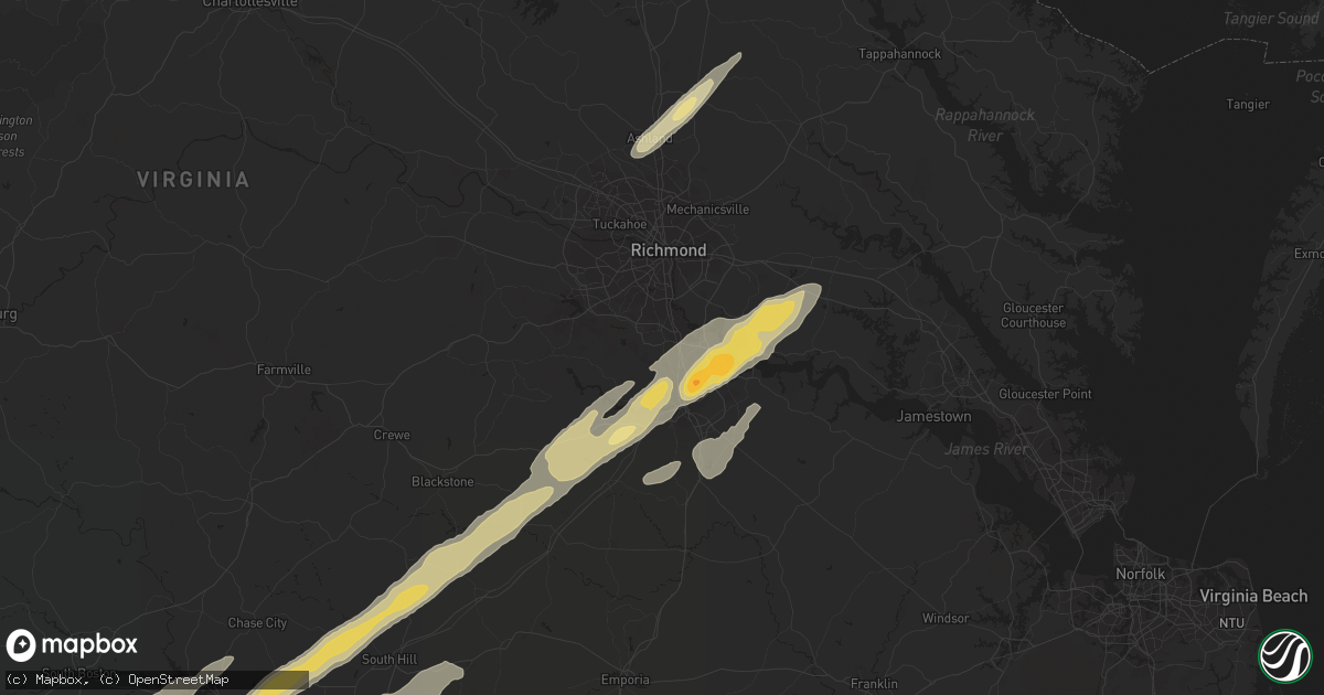 Hail map in Chester, VA on April 19, 2013